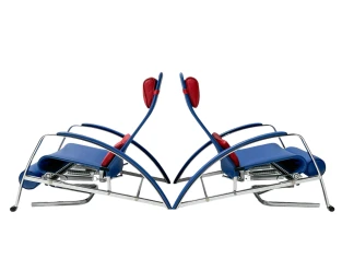 Pair of Grand Repos Lounge Chairs with Stools by Jean Prouvé Tecta , 1980s